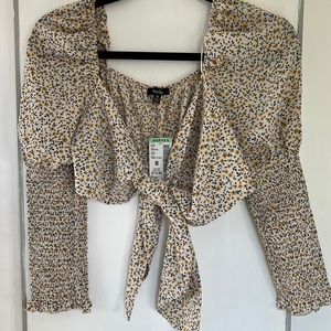 Papaya Floral Crop Top